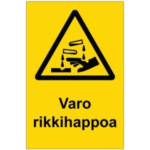 Varo rikkihappoa magneettinen varoitusmerkki