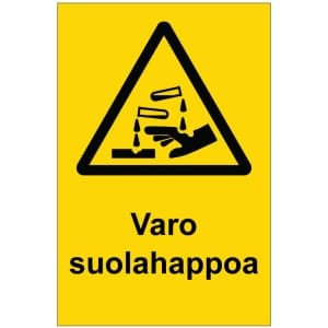 Varo suolahappoa magneettinen varoitusmerkki