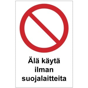 Älä käytä ilman suojalaitteita magneettinen kiletomerkki