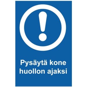 Pysäytä kone huollon ajaksi magneettinen ohjemerkki