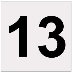 Heijastava numero 13 kyltti