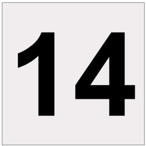 Heijastava numero 14 kyltti