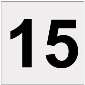 Heijastava numero 15 kyltti