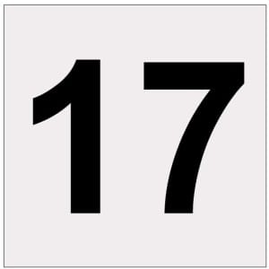 Heijastava numero 17 kyltti