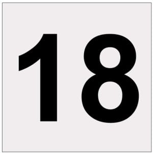 Heijastava numero 18 kyltti