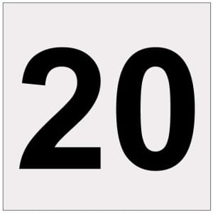 Heijastava numero 20 kyltti