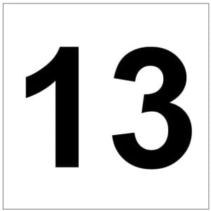 Numero 13 kyltti