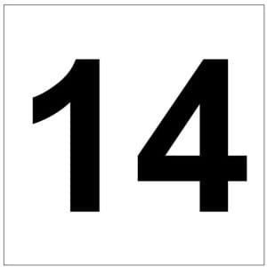 Numero 14 kyltti