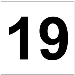 Numero 19 kyltti