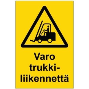 Varo trukkiliikennettä kyltti