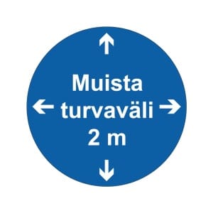 Muista turvaväli pyöreä 2-0