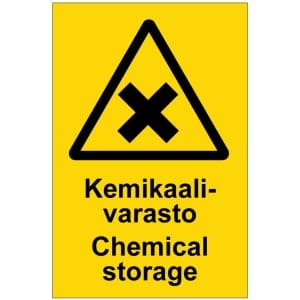 Kemikaalivarasto Chemical storage kyltti