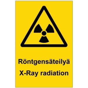 Röntgensäteilyä X-Ray radiation kyltti