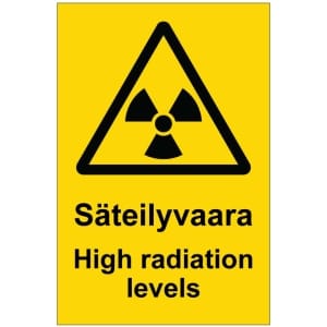 Säteilyvaara High radiation levels kyltti