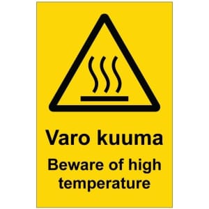 Varo kuuma Beware high temperature kyltti