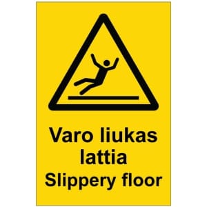 Varo liukas lattia Slippery floor kyltti