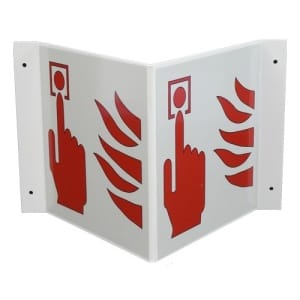 Hälytysnappi V-kilpipohjalla 2-puol. heijastava-0