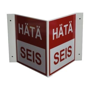 Hätä Seis V-kilpipohjalla 2-puol.-0