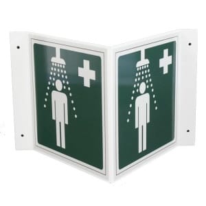 Hätäsuihku V-kilpipohjalla 2-puol. heijastava-0