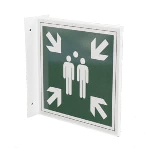 Kokoontumispaikka merkki L-kilpipohjalla heijastava-0