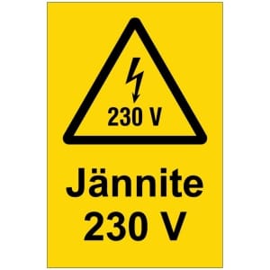 Jännite 230 V sähköalan kilpi