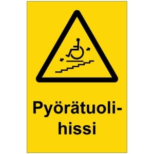 Pyörätuolihissi kyltti