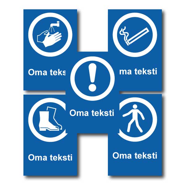 Ohjekyltit omalla tekstillä