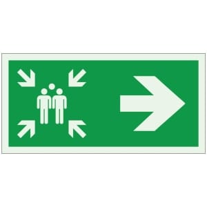 Kokoontumispaikka oikea jälkivalaiseva opaste