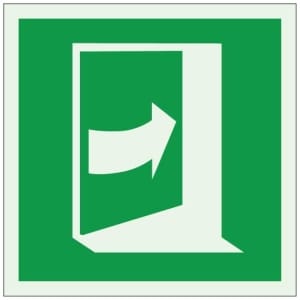 Ovi aukeaa oikealta jälkivalaiseva opaste