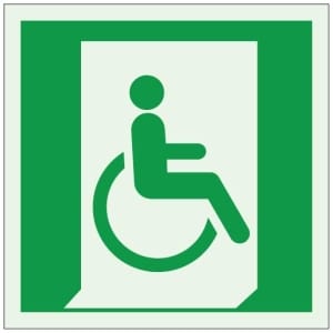 Poistumisreitti INVA oikea jälkivalaiseva opaste