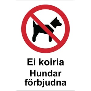 Ei koiria Hundar förbjudna opaste