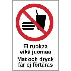 Ei ruokaa eikä juomaa Mat och dryck opaste