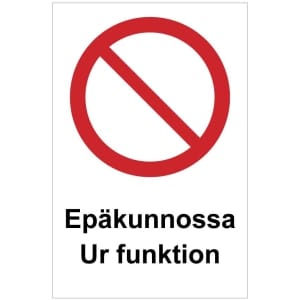 Epäkunnossa Ur funktion opaste