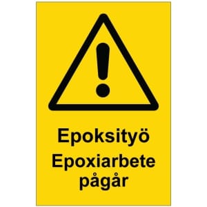 Epoksityö Epoxiarbete pågår opaste