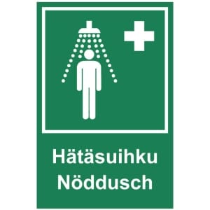 Hätäsuihku Nöddusch opaste