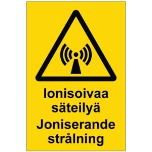 Ionisoivaa säteilyä Joniserande strålning opaste