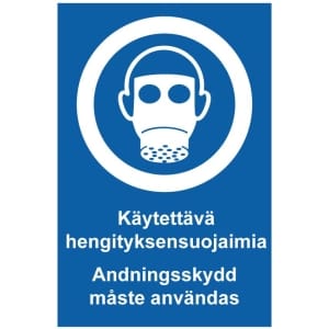 Käytettävä hengityksensuojaimia Andningsskydd måste användas opaste