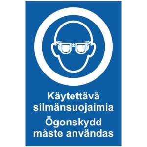 Käytettävä silmänsuojaimia Ögonskydd måste användas opaste