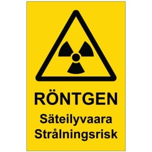 RÖNTGEN Säteilyvaara Strålningsrisk opaste