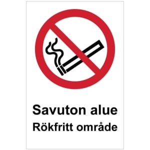 Savuton alue Rökfritt område opaste