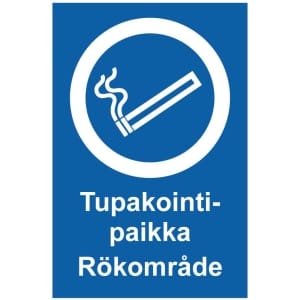 Tupakointipaikka Rökområde opaste