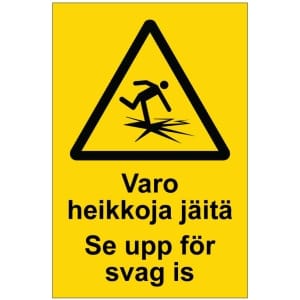 Varo heikkoja jäitä Se upp för svag is opaste