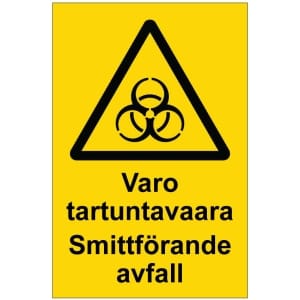 Varo tartuntavaara Smittförande avfall opaste