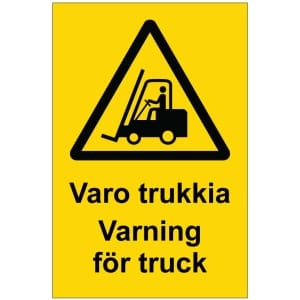 Varo trukkia Varning för truck opaste
